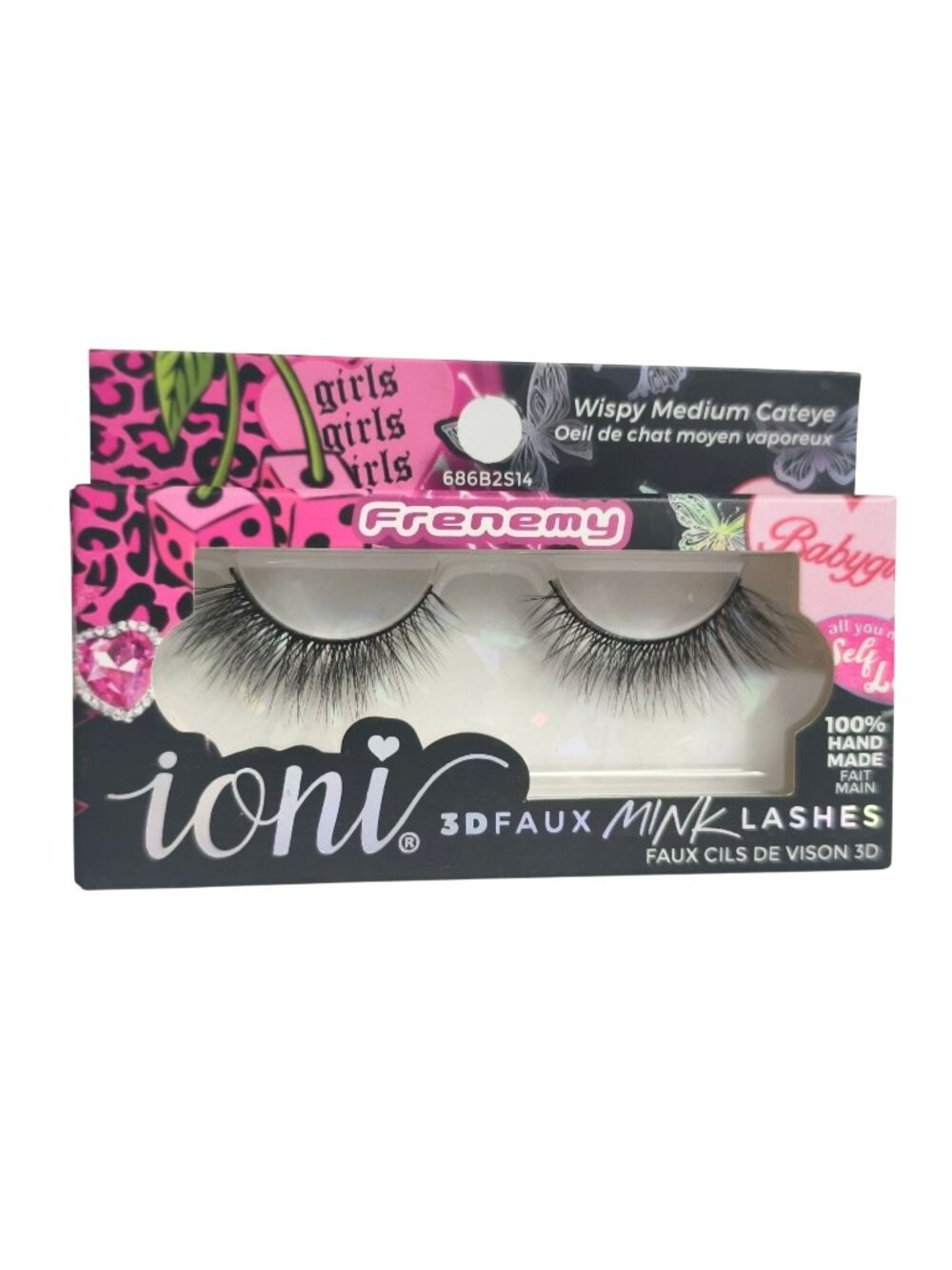 Ioni 3D Faux Mink Lashes Wispy Medium Cat Eye Reusable Handmade Lightweight